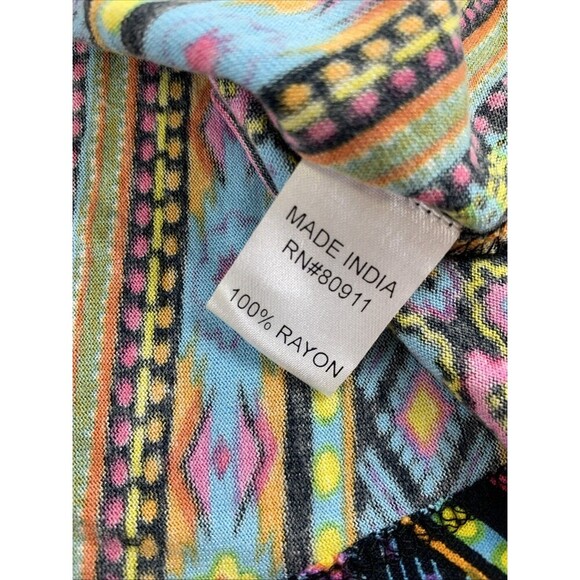 Serengeti Maxi Dress Sleeveless Bright Multi Geometric Striped Rayon Women Small - Picture 6 of 10